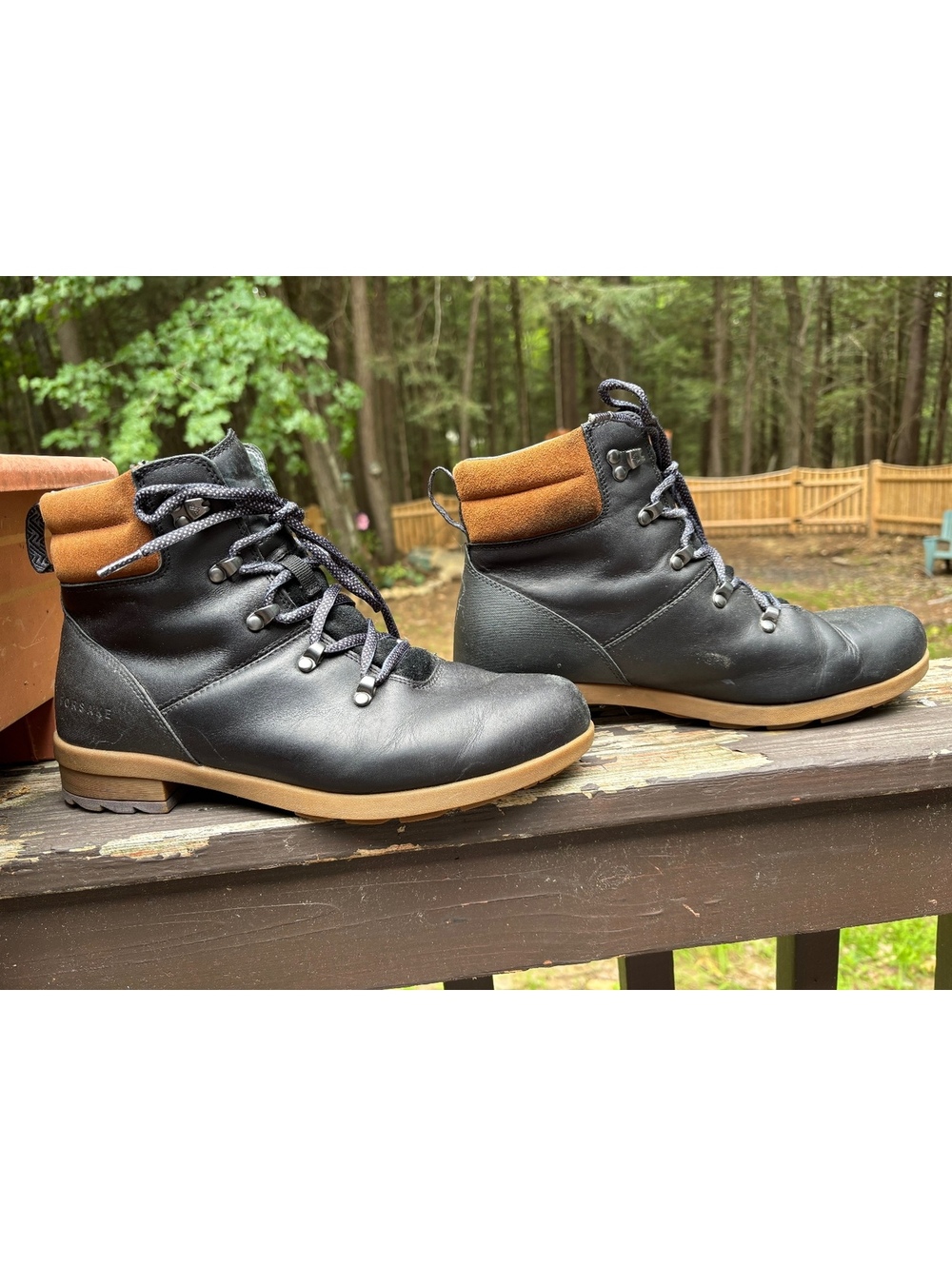 Forsake Sofia Lace Women's Black and Brown Lace-Up Boots Size 11